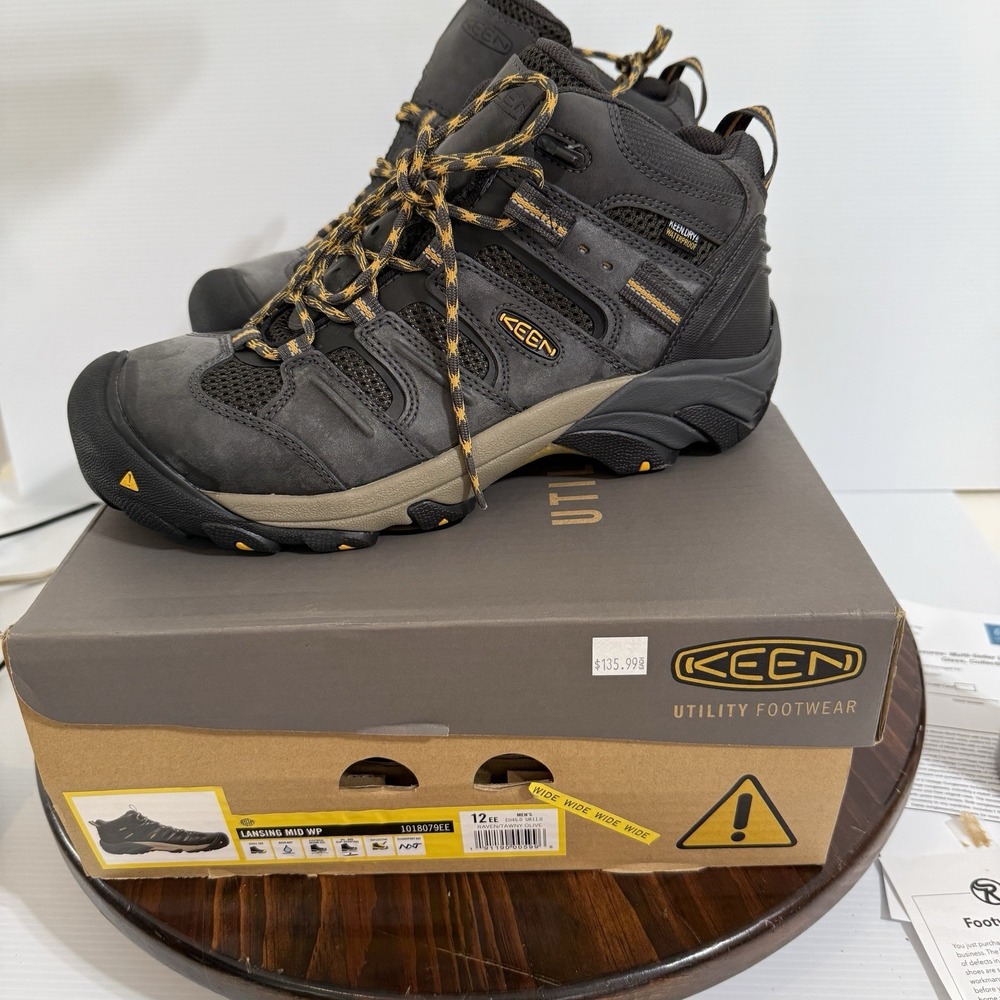 Keen Black and Tan Men's Mid-Height Hiking Boots